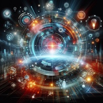 Powerful technology illustration